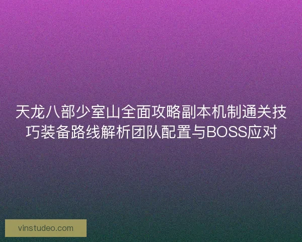 天龙八部少室山全面攻略副本机制通关技巧装备路线解析团队配置与BOSS应对